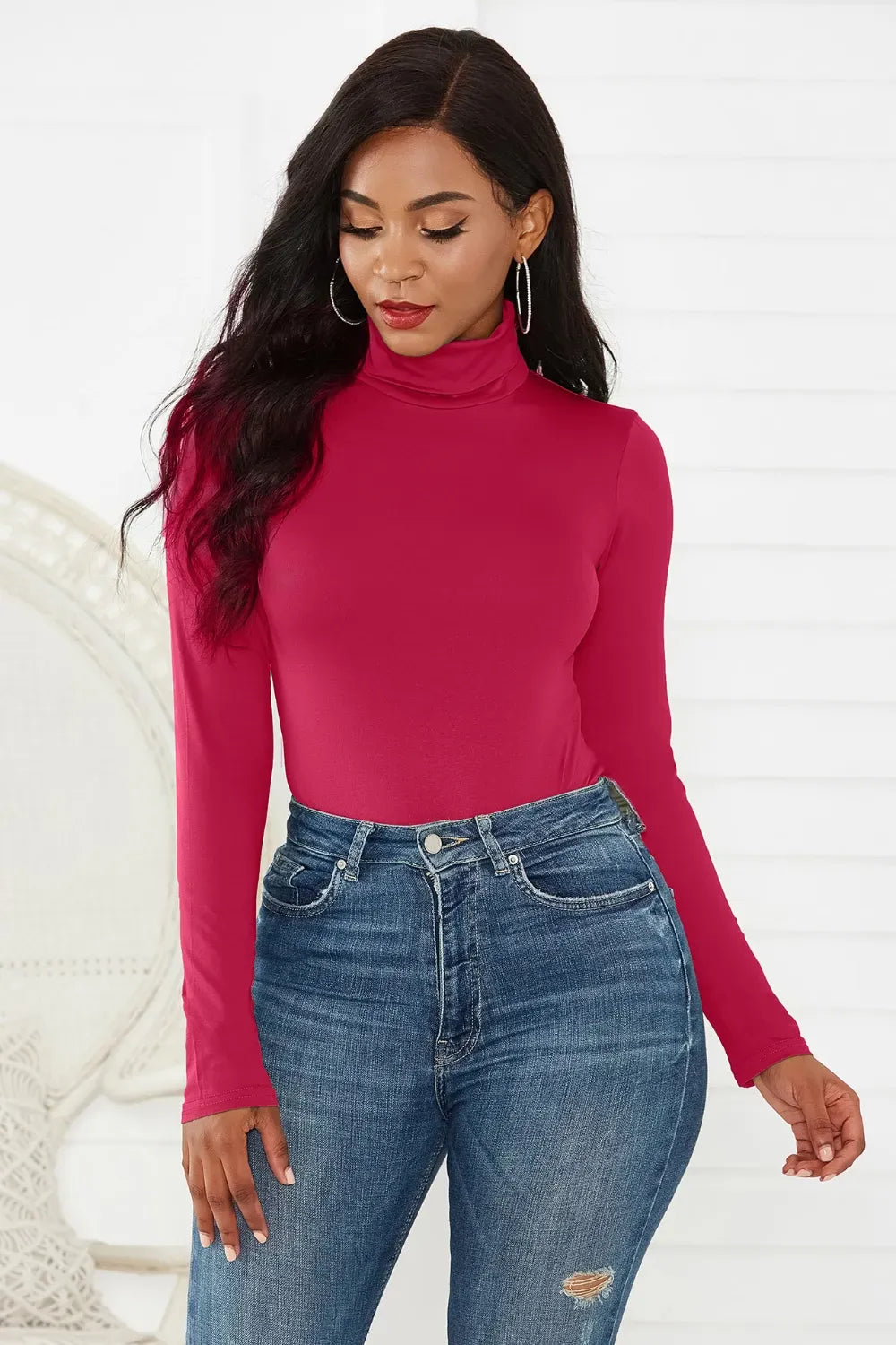 Trendsi Top Scarlet / S Turtleneck Long Sleeve Bodysuit