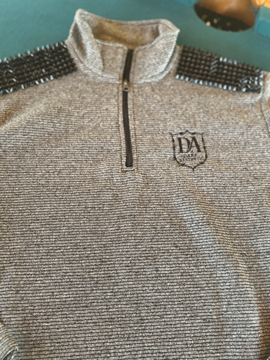 dark aesthetic Obsidian Sentinel quarterzip spike