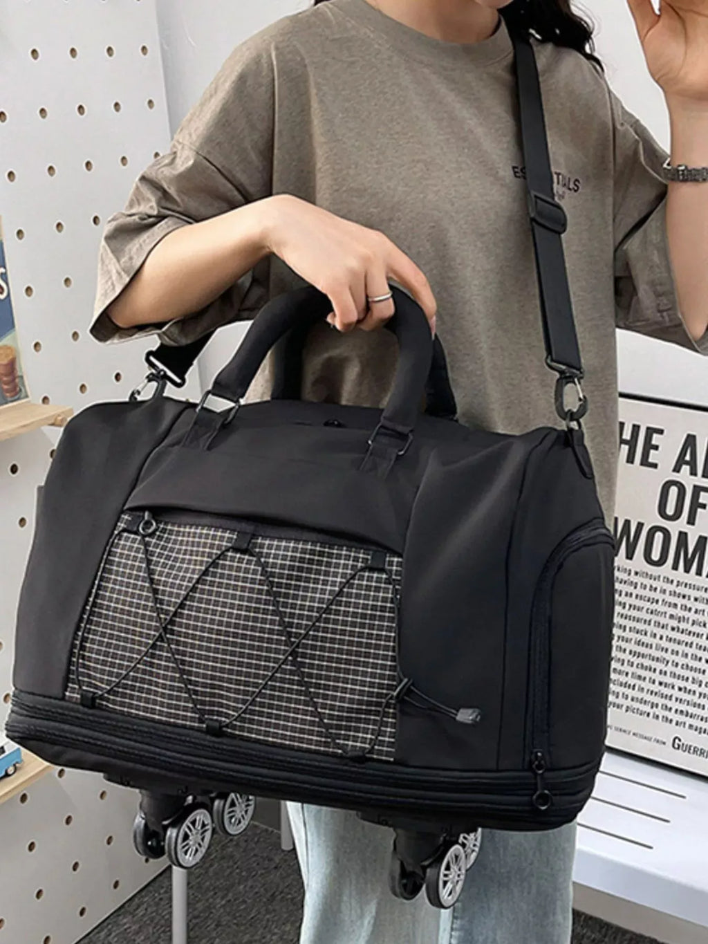 Trendsi Expandable Rolling Duffel Bag
