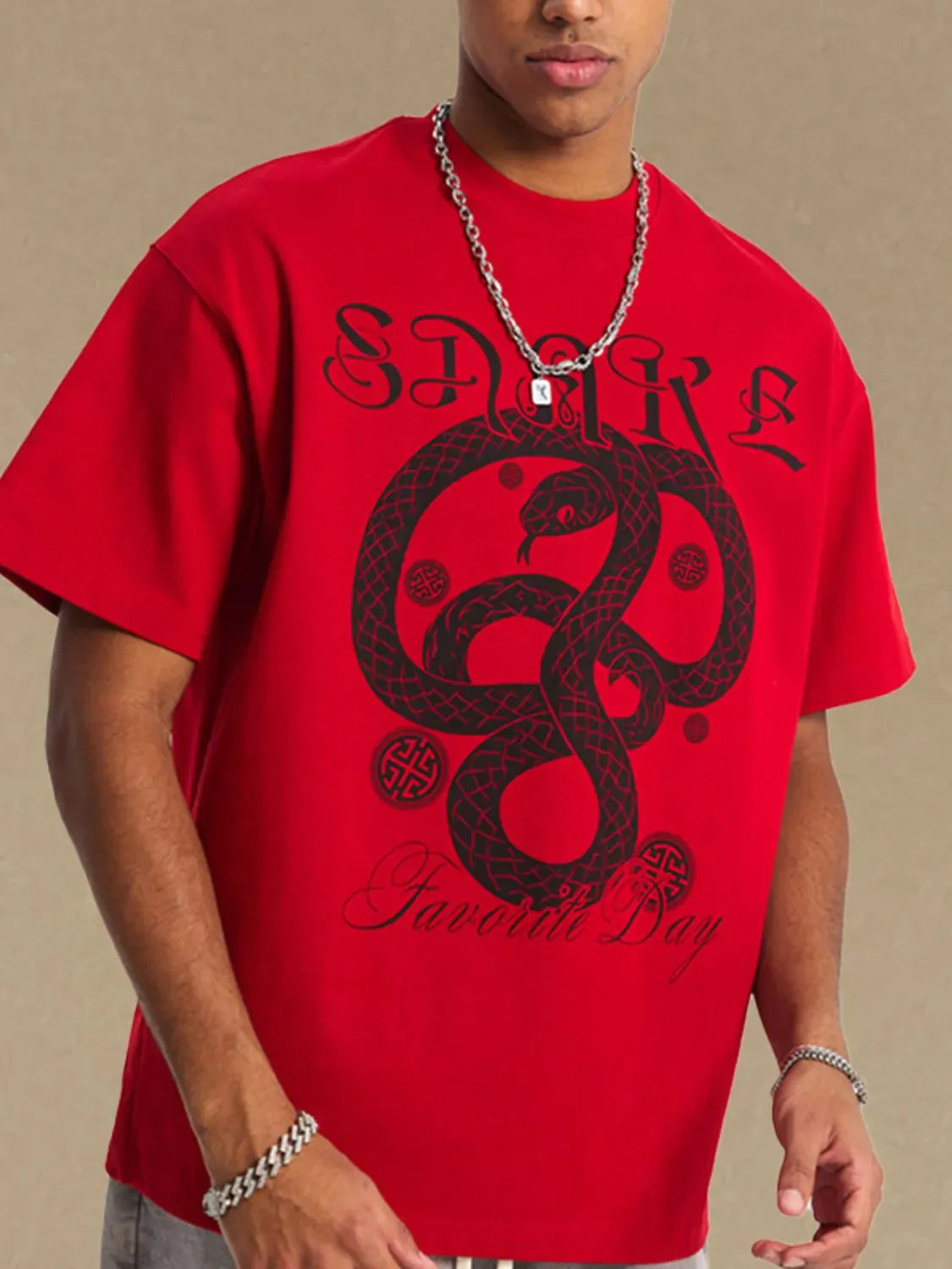 Trendsi Men's Graphic Round Neck Half Sleeve T-Shirt