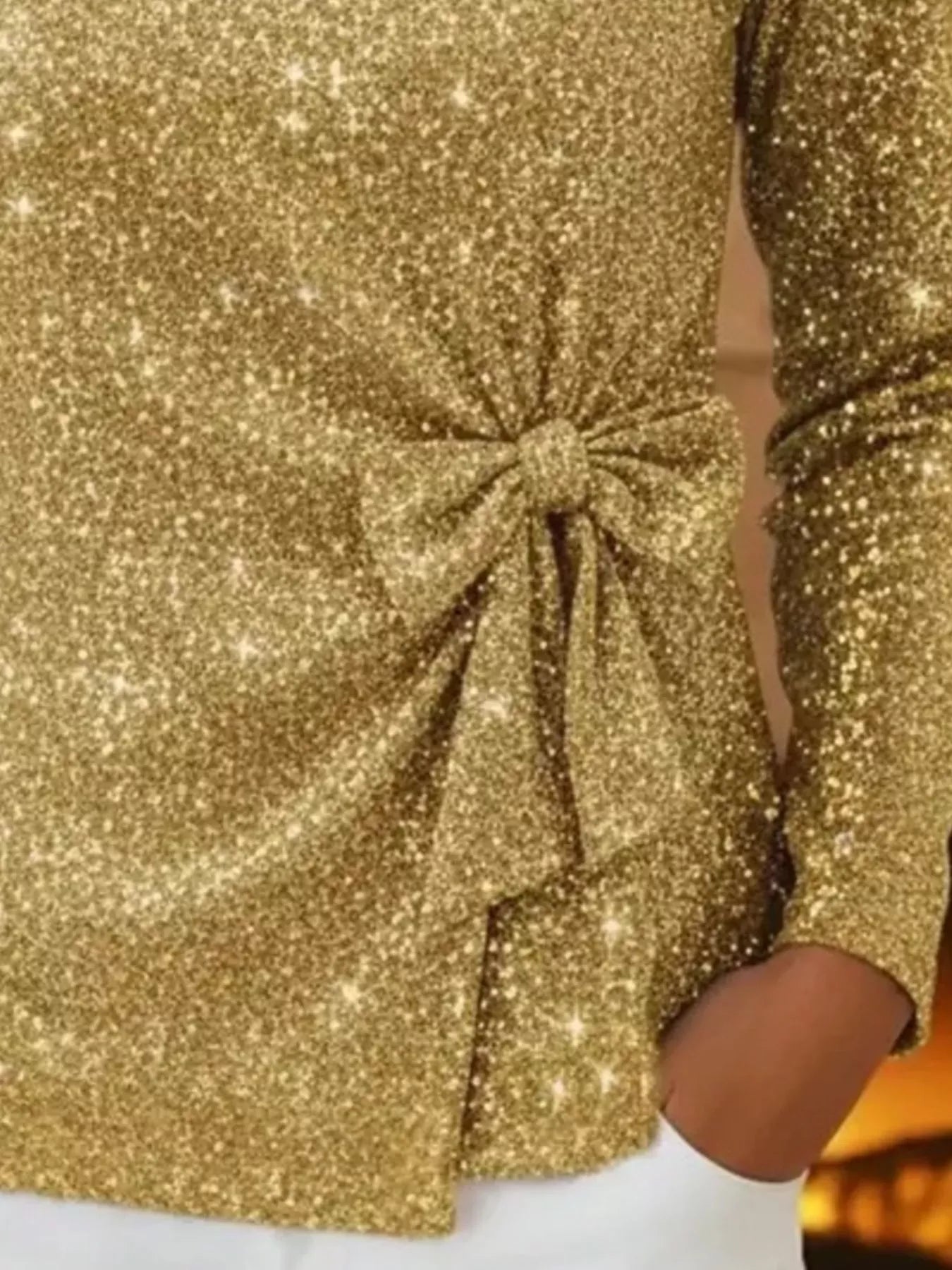 Trendsi Full Size Sequin Bow-Knot Long Sleeve Top Plus Size