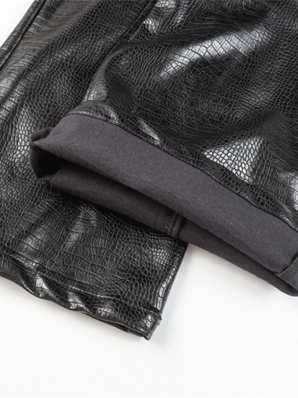 Trendsi Men's Leather Loose Fit Pants