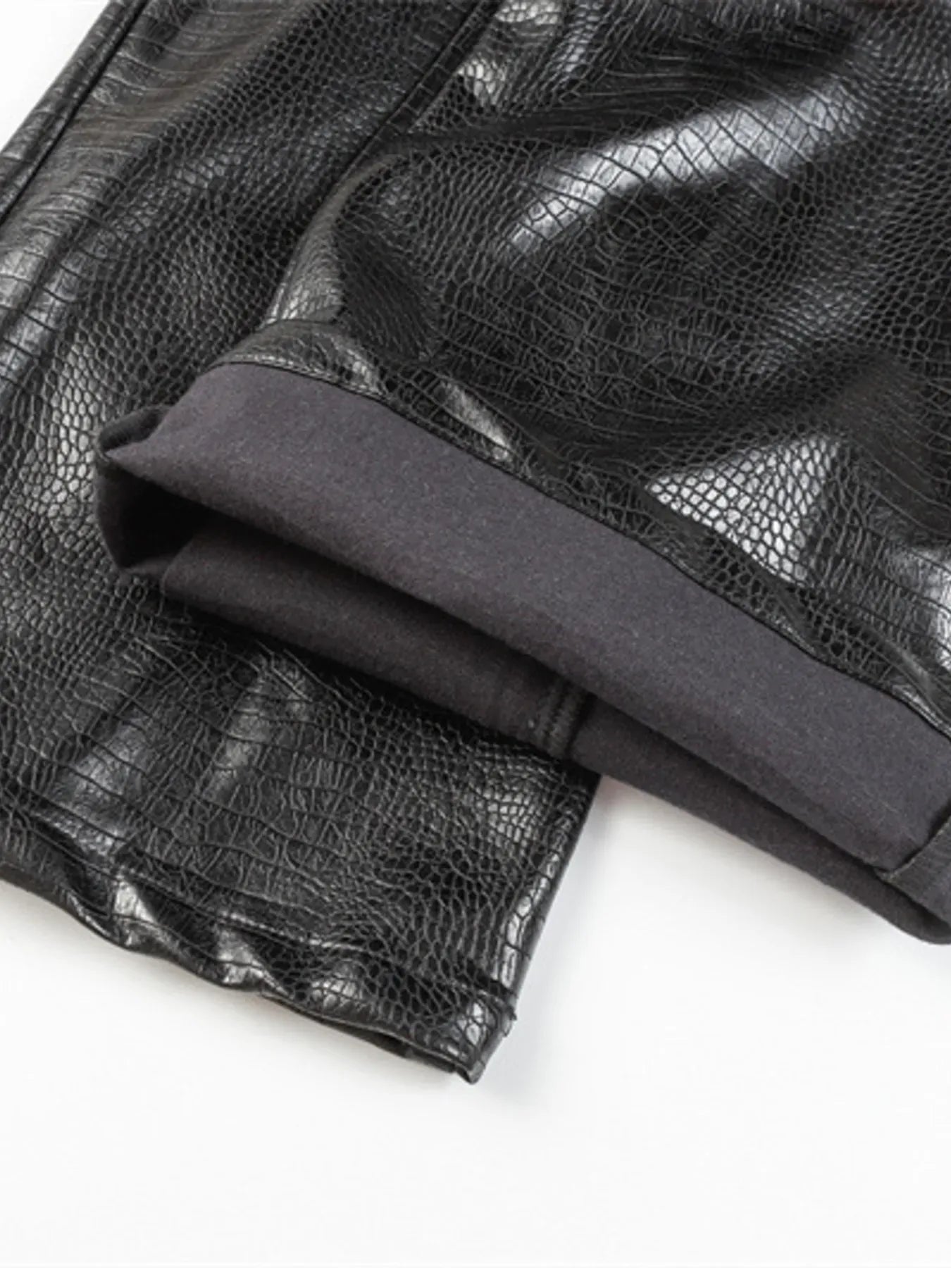 Trendsi Men's Leather Loose Fit Pants