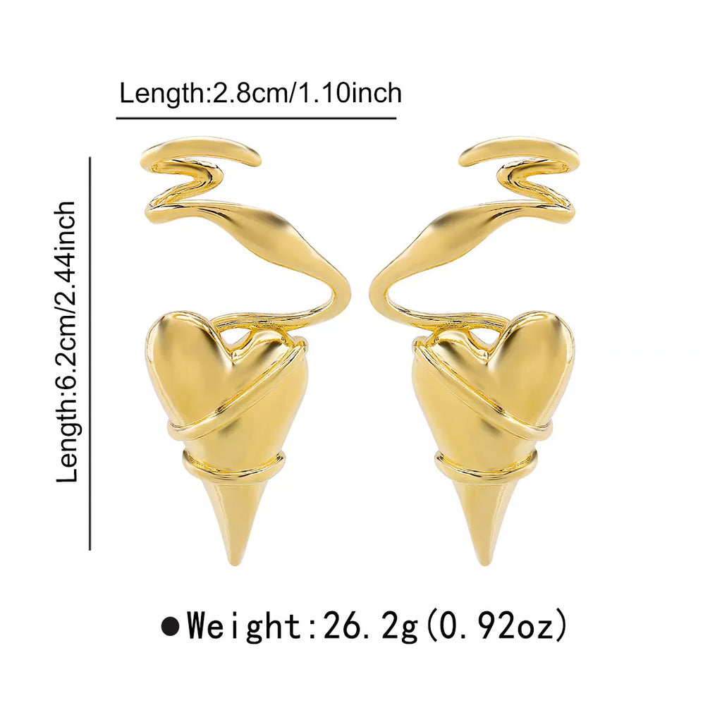 Trendsi Heart-Shaped Twisted Wire Earrings