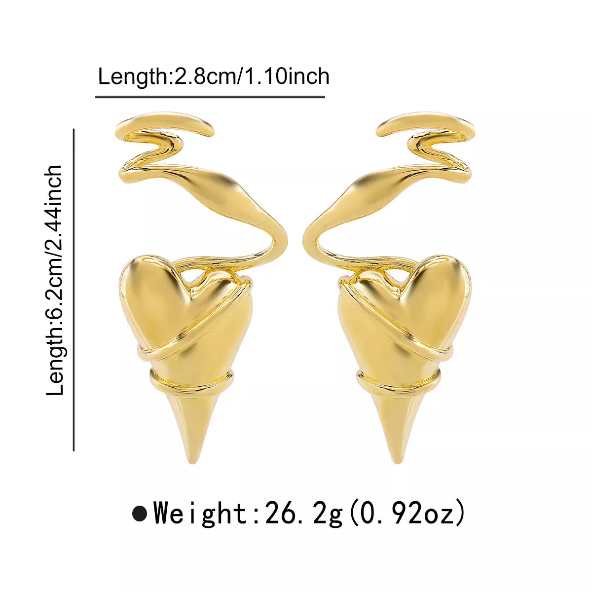 Trendsi Heart-Shaped Twisted Wire Earrings