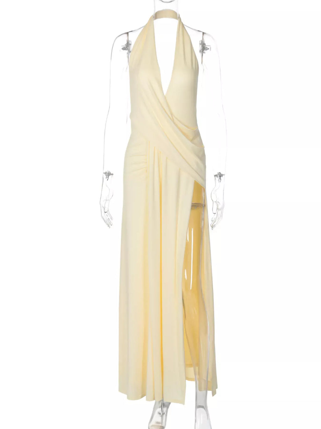 Trendsi Dress Split Backless Halter Neck Maxi Dress