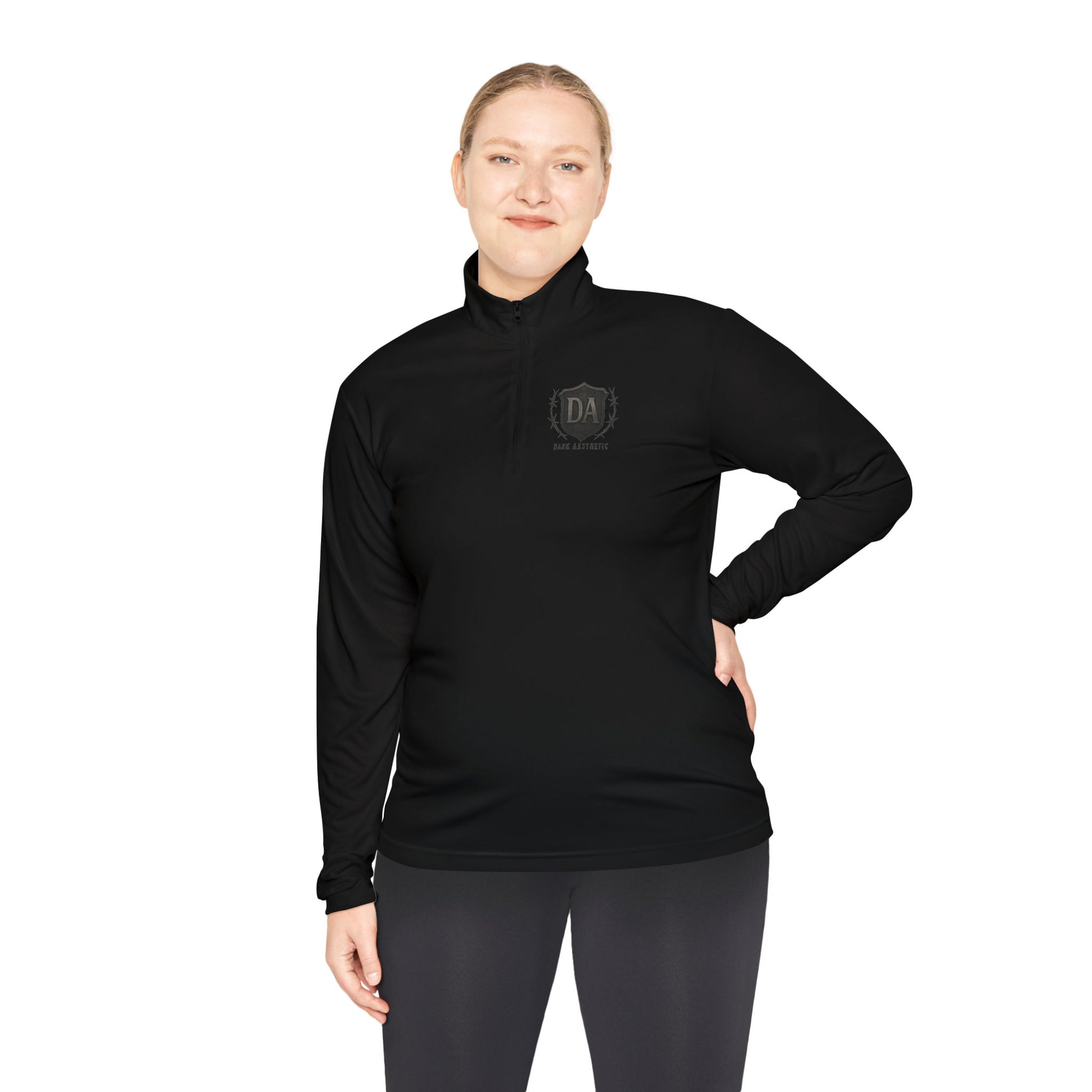 Unisex  Dark Aesthetic Quarter Zip – Alternative Fashion Pullover for Everyday Wear