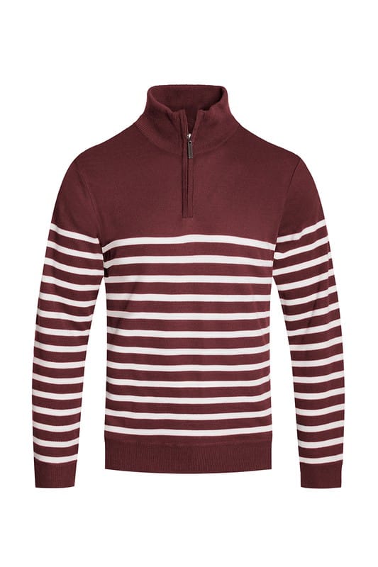 WEIV WINE WHITE / S QUARTER ZIPPER PULLOVER SWEATER