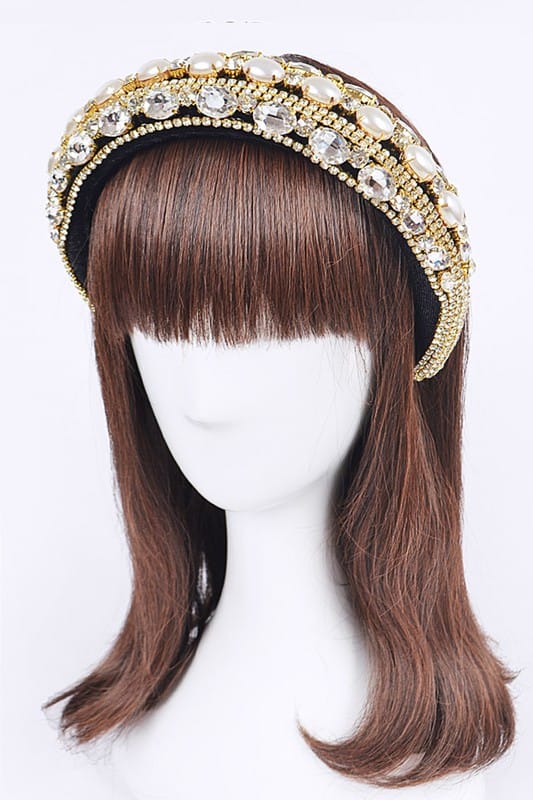 Artini Accessories Iconic Mix Crystal Puffy Statement Headband