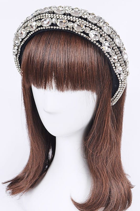Artini Accessories Iconic Mix Crystal Puffy Statement Headband