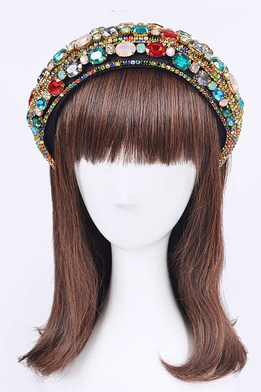 Artini Accessories Iconic Mix Crystal Puffy Statement Headband