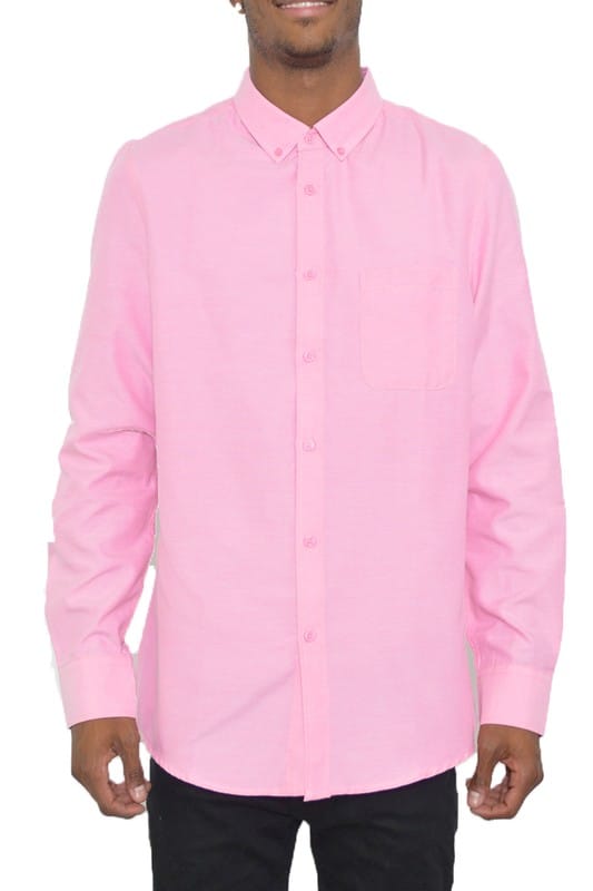 WEIV FOAM GREEN / 2XL Essential Men's Casual Long Sleeve Shirts
