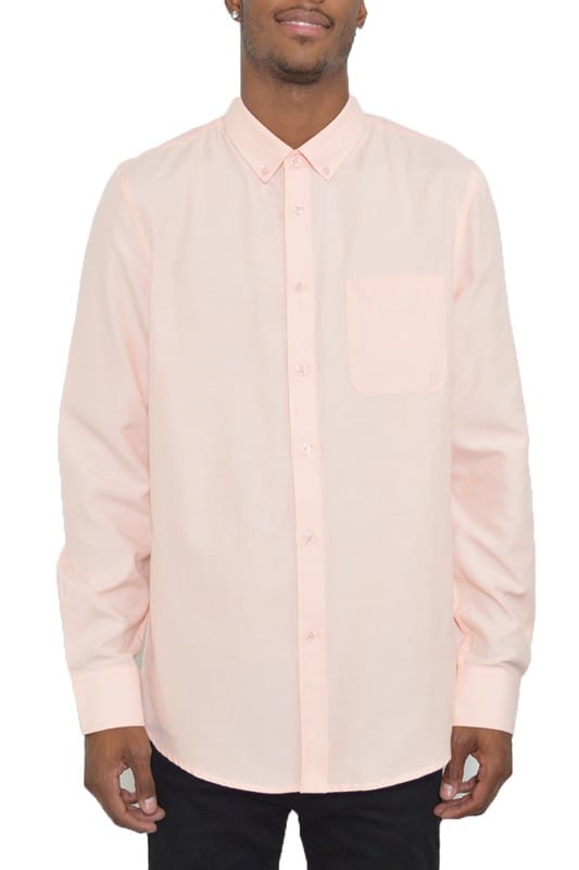 WEIV Essential Men's Casual Long Sleeve Shirts