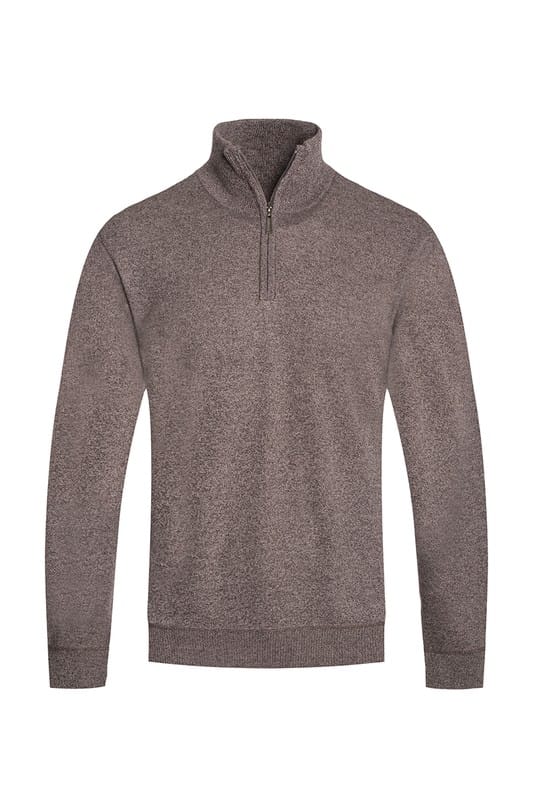 WEIV BROWN / S Weiv Mens Knit Quarter Zip Sweater