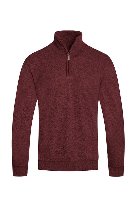 WEIV MAROON / 2XL Weiv Mens Knit Quarter Zip Sweater