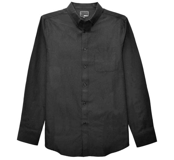 WEIV BLACK / 2XL Essential Men's Casual Long Sleeve Shirts