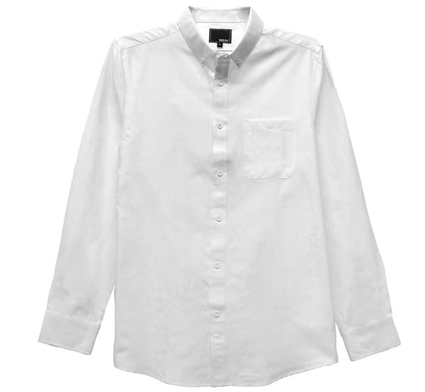 WEIV WHITE / 2XL Essential Men's Casual Long Sleeve Shirts