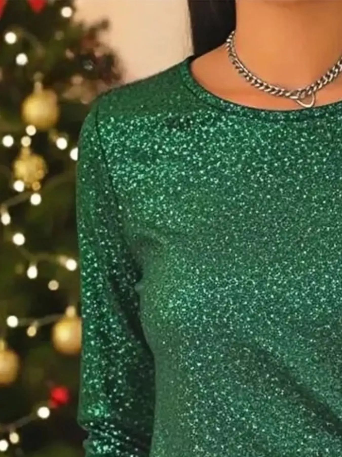 Trendsi Full Size Sequin Bow-Knot Long Sleeve Top Plus Size