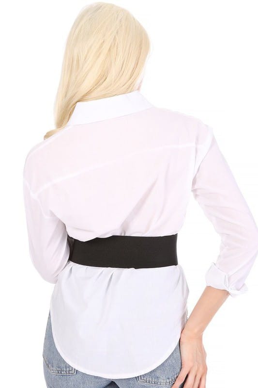 Bella Chic BKBK/BLACK / Os BOHO STUD SMOCKED BELT