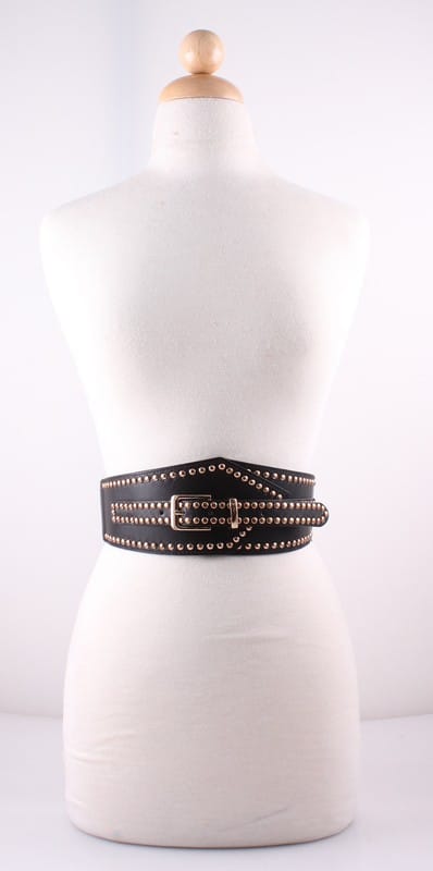 Bella Chic BKBK/BLACK / Os BOHO STUD SMOCKED BELT