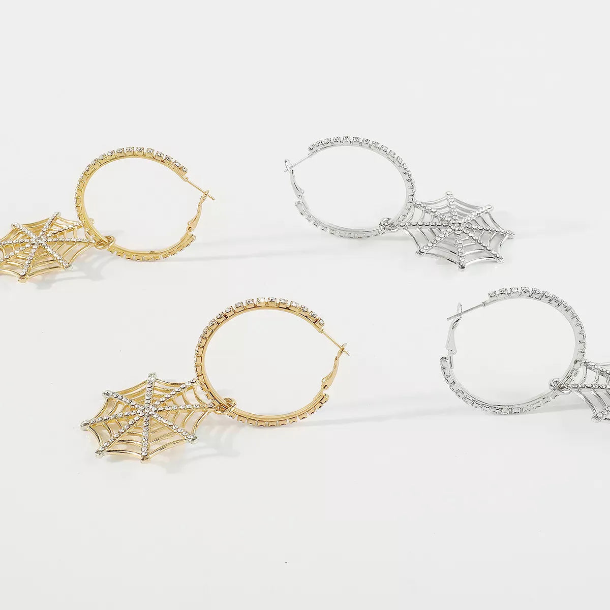 Trendsi Spider Web Dangle Hoop Earrings