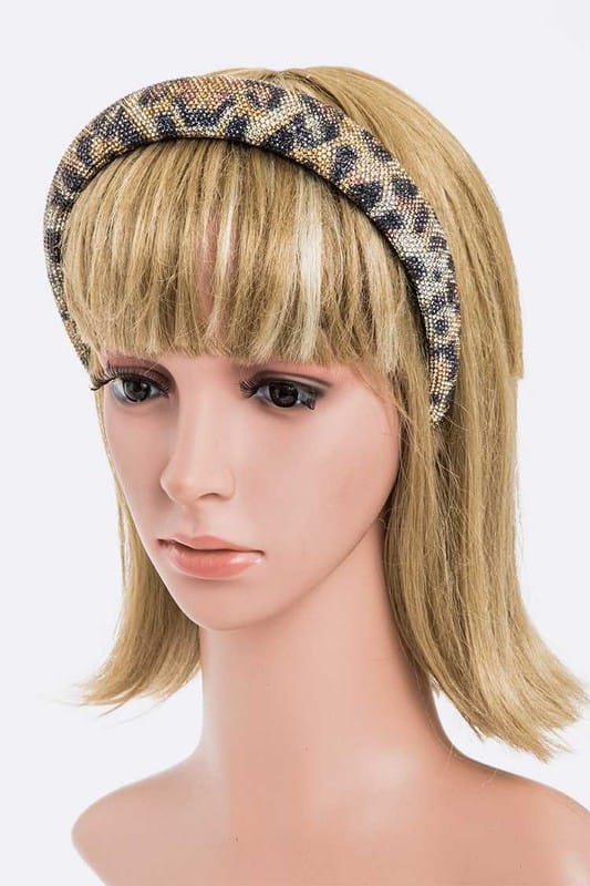LA Jewelry Plaza Leopard / O/S Leopard Crystal Full Stone Headband