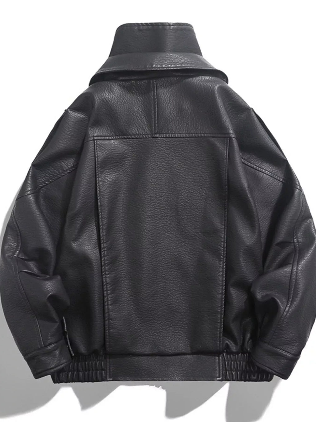 Trendsi Men's Zip Up Leather Moto Jacket