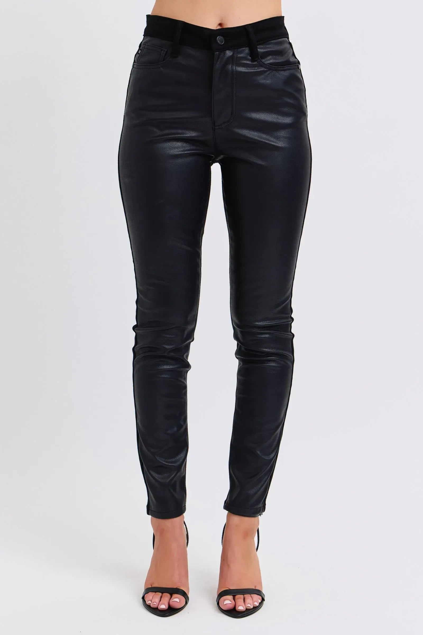 Trendsi Black / 14W Judy Blue Plus Size HW Faux Leather Skinny Pants