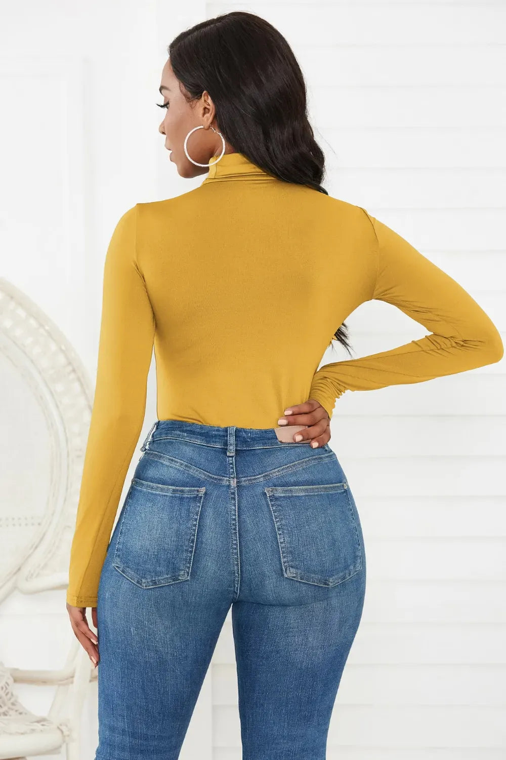 Trendsi Top Turtleneck Long Sleeve Bodysuit