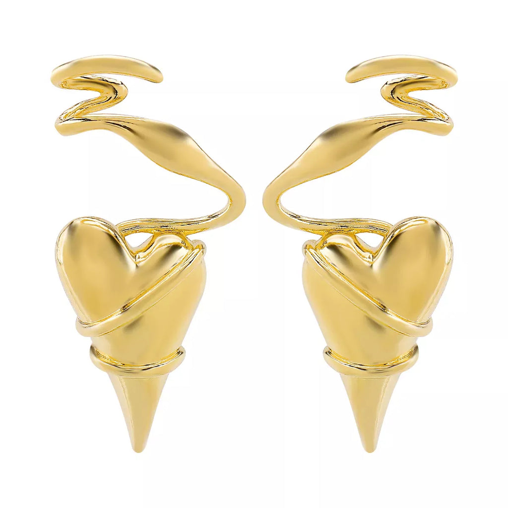 Trendsi Heart-Shaped Twisted Wire Earrings