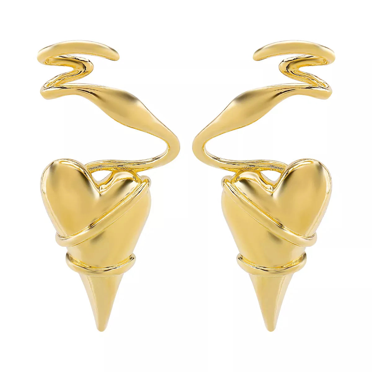 Trendsi Heart-Shaped Twisted Wire Earrings