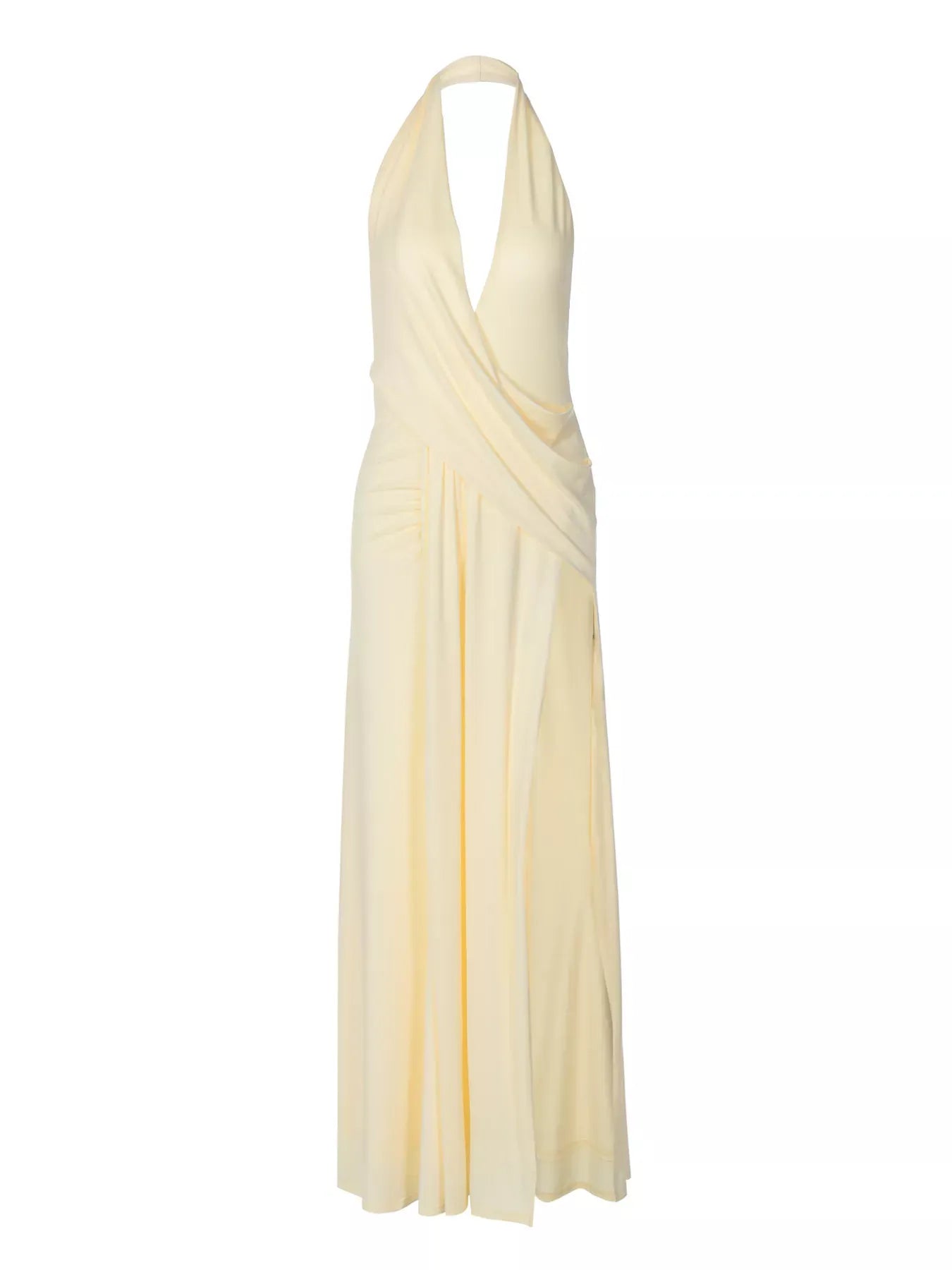 Trendsi Dress Split Backless Halter Neck Maxi Dress