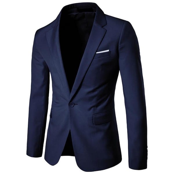 Cloud Style Navy Blue / XS Mens Business Blazer 1Btn Slim Fit Daily Wear