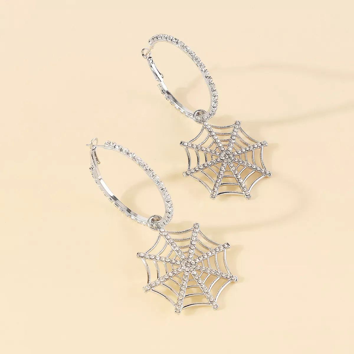 Trendsi Spider Web Dangle Hoop Earrings