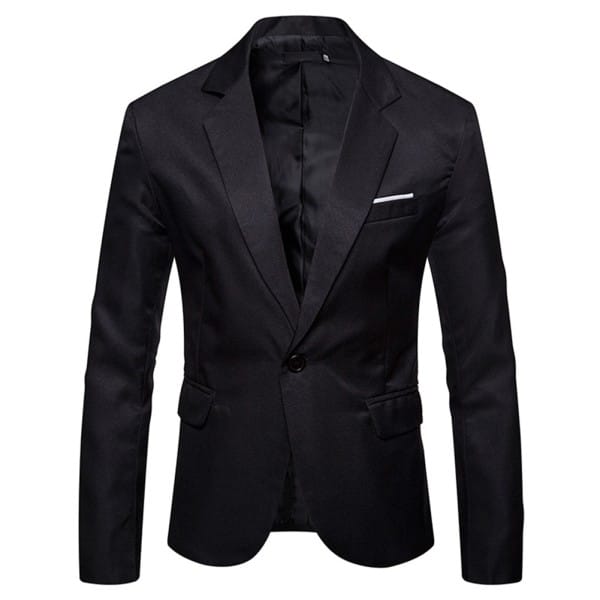 Cloud Style black / S Mens Solid Color Double Vent 1 Button Blazer