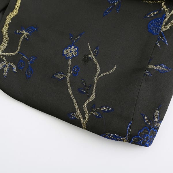 Cloud Style Mens One Button Notched Lapel Embroidered Blazer