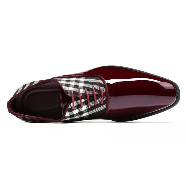 Cloud Style Mens Plaid Pointed Toe Patchwork Oxfords Shoes