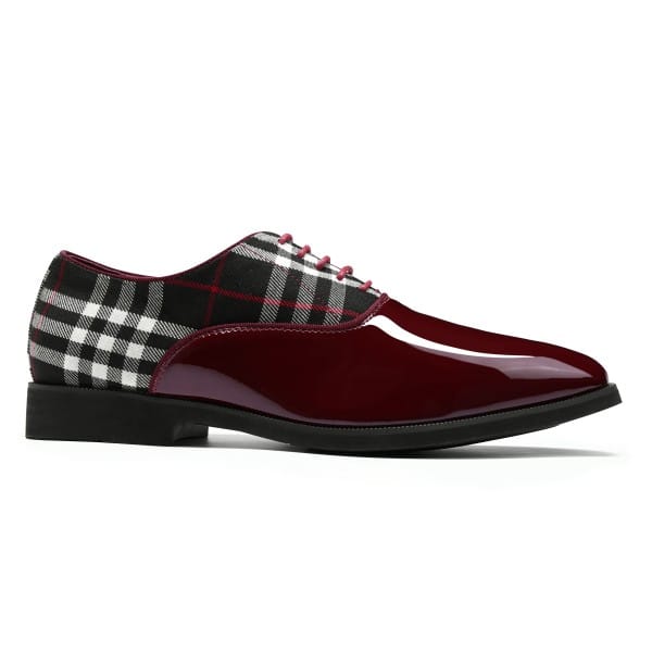 Cloud Style Mens Plaid Pointed Toe Patchwork Oxfords Shoes