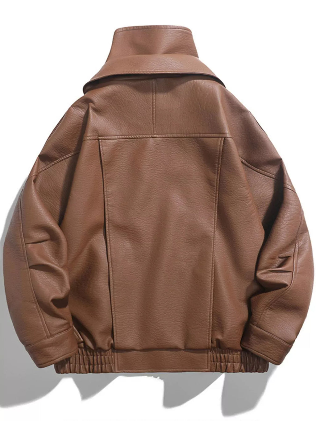 Trendsi Men's Zip Up Leather Moto Jacket
