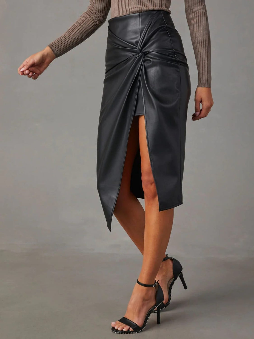 Trendsi Twist Detail High Waist Skirt