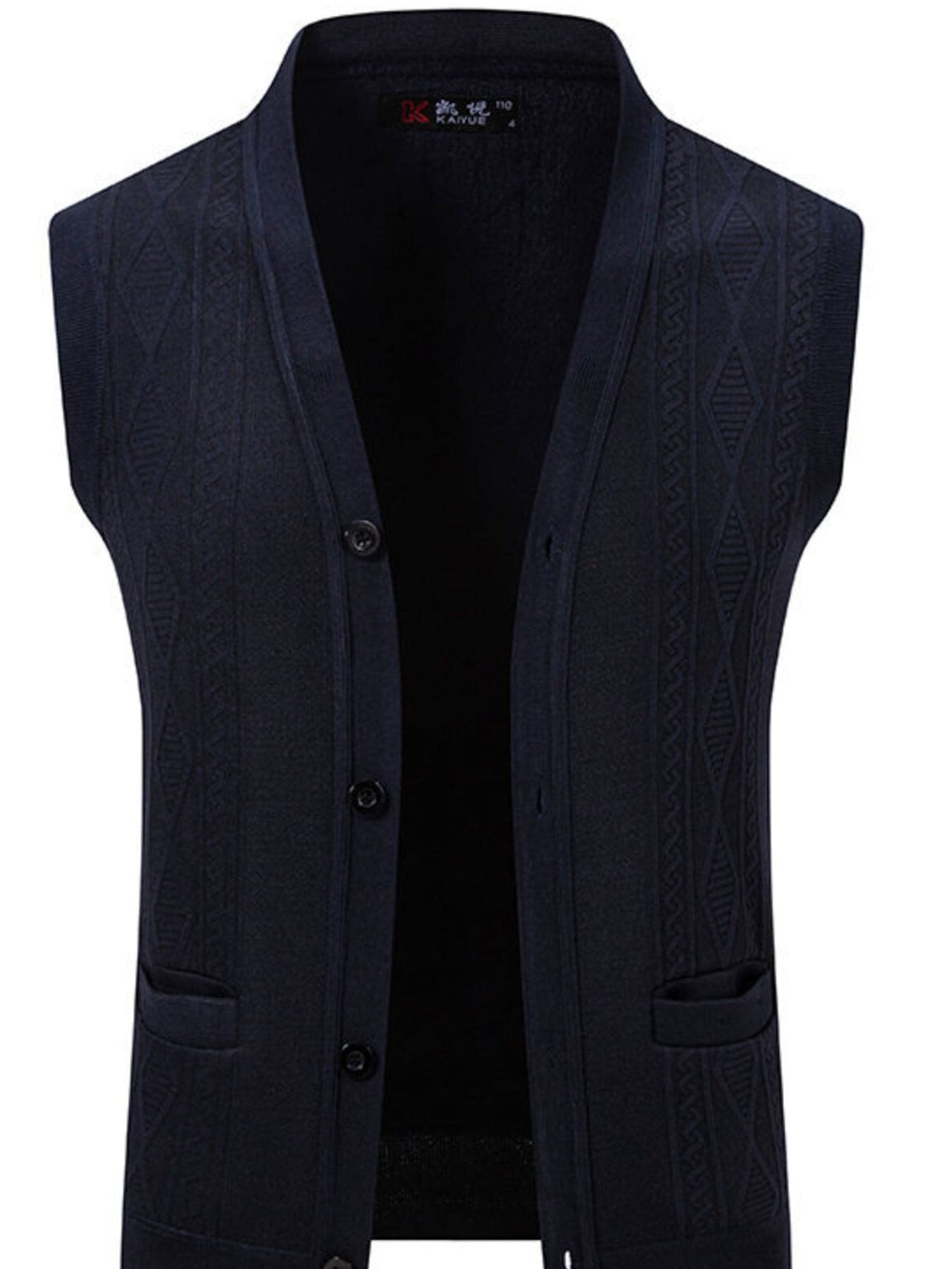 Trendsi Men's Plus Size Button-Down Sweater Vest