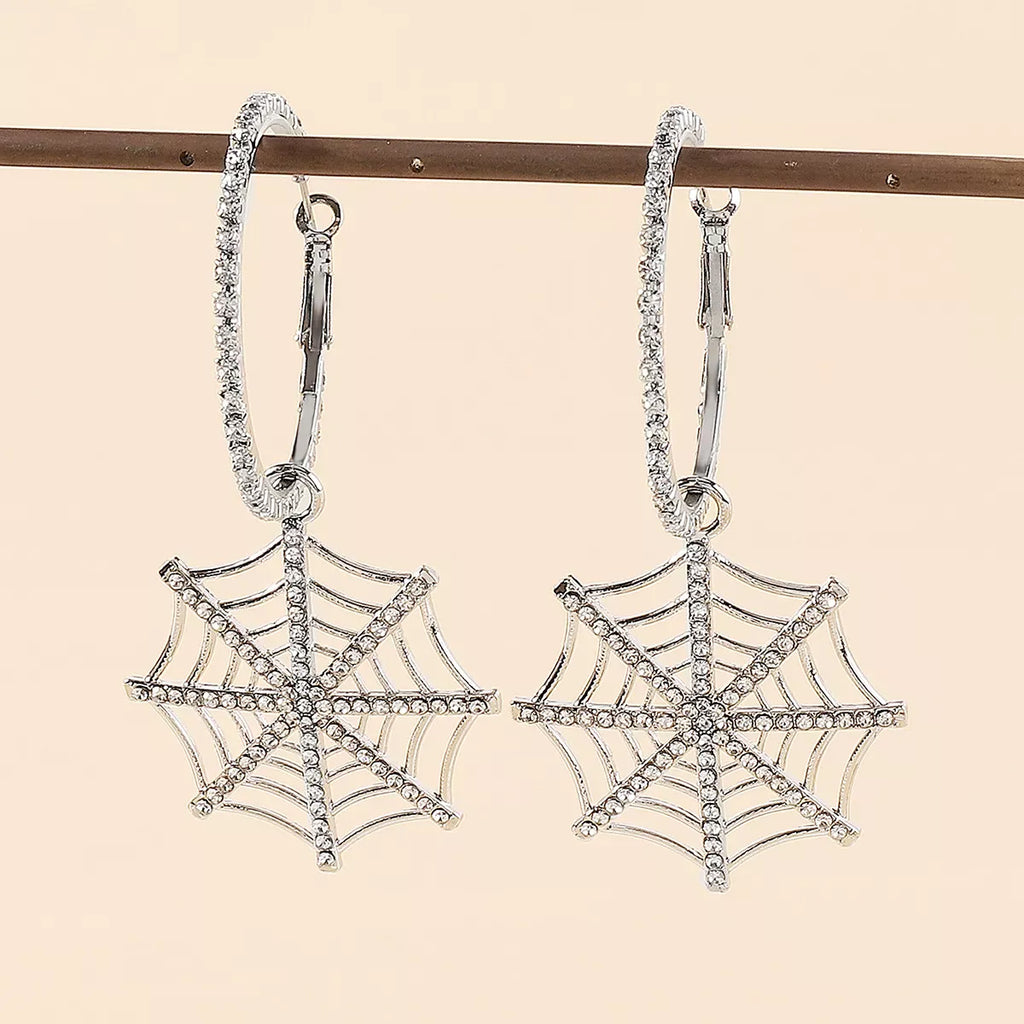 Trendsi Spider Web Dangle Hoop Earrings