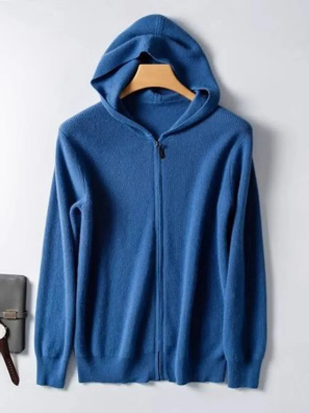 Trendsi Soft hooded cardigan Men's Plus Size Zip Up Long Sleeve Hooded Cardigan