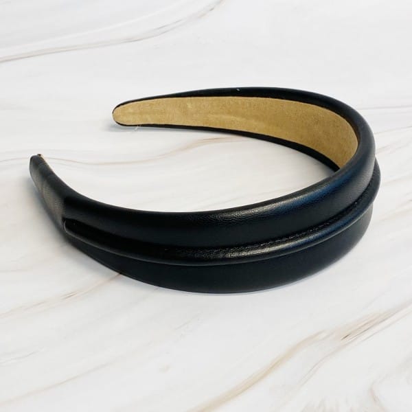 Ellison and Young Black / One Size Classy Vegan Leather Headband