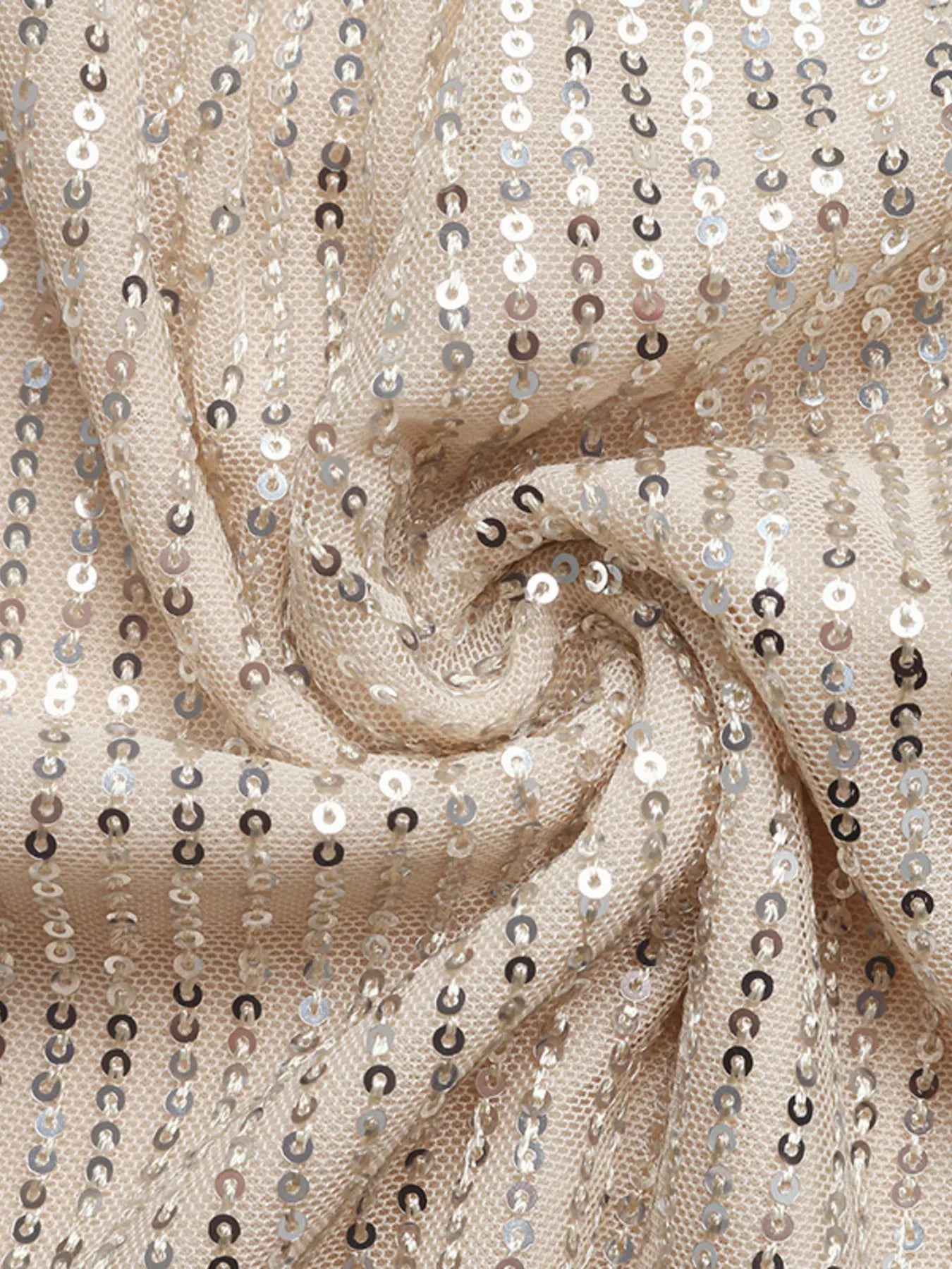 Trendsi Sequin Cutout Back Long Sleeve Blouse