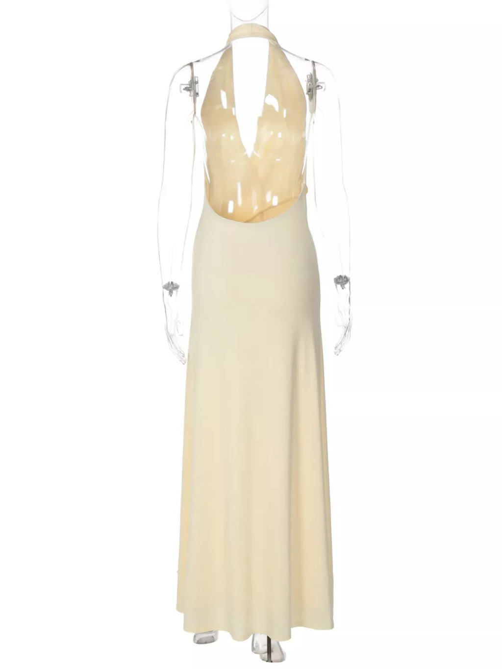 Trendsi Dress Split Backless Halter Neck Maxi Dress