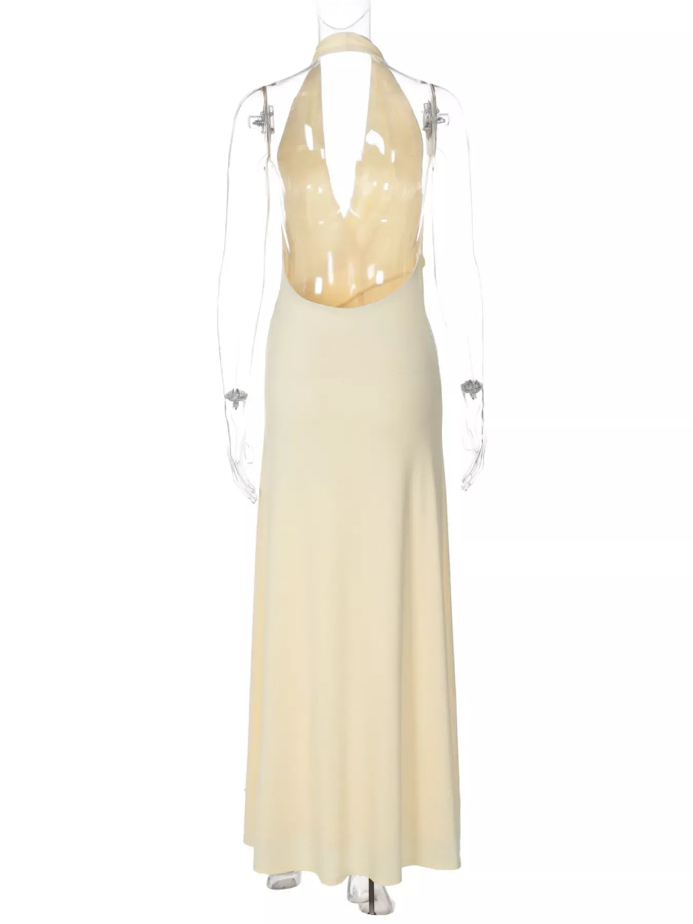 Trendsi Dress Split Backless Halter Neck Maxi Dress