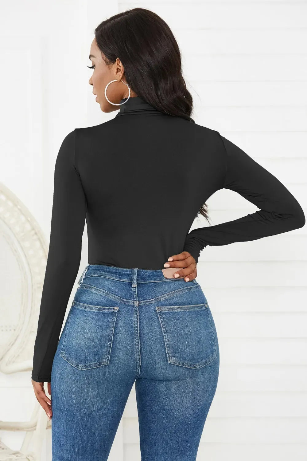 Trendsi Top Turtleneck Long Sleeve Bodysuit