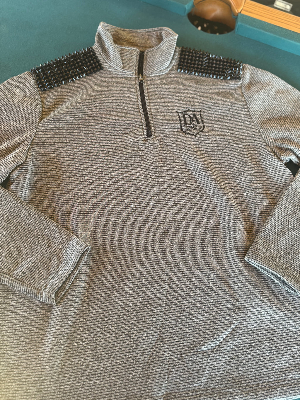 dark aesthetic Obsidian Sentinel quarterzip spike