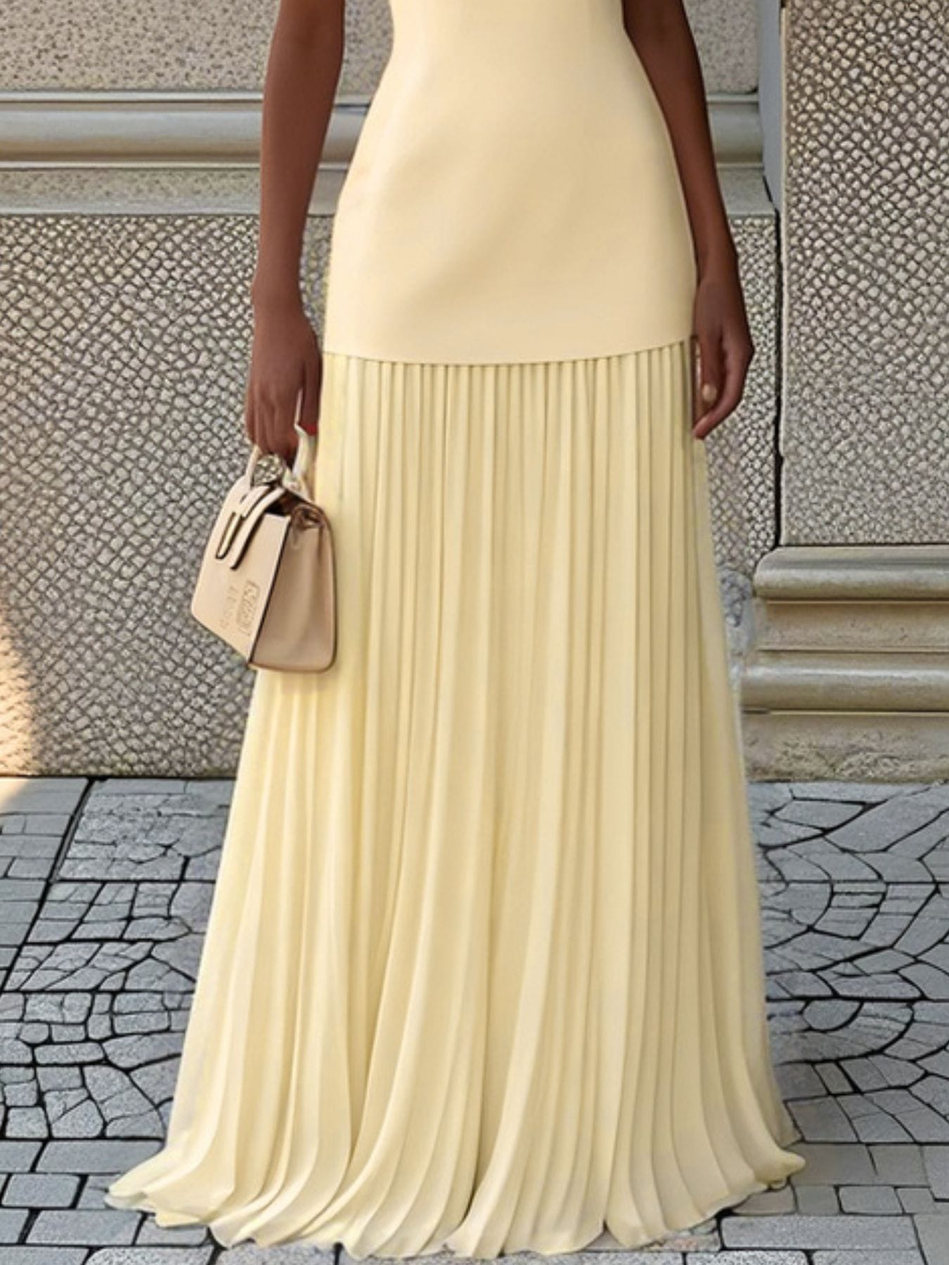 Trendsi dress Full Size Sleeveless Top and Pleated Maxi Skirt Set Plus Size